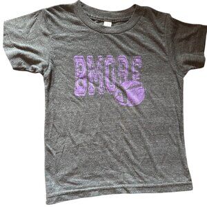 Charm City Babies kid's BMORE Football. t shirt sz 4 Baltimore Maryland gray USA